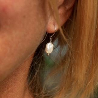 Claudia Bradby Sea Pebble Pearl Drop Earrings