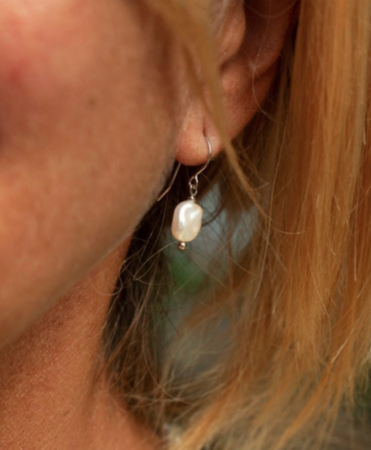 Claudia Bradby Sea Pebble Pearl Drop Earrings
