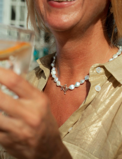 Claudia Bradby Sea Pebble White Pearl Necklace