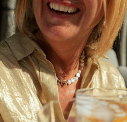 Claudia Bradby Sea Pebble White Pearl Necklace - Image 3