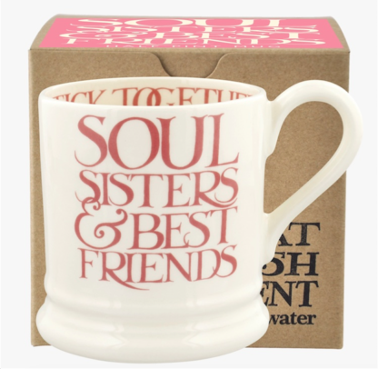 Emma Bridgewater Pink Toast Soul Sisters 1/2 Pint Mug Boxed