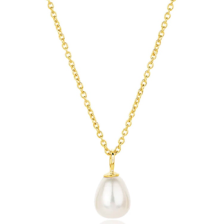 Claudia Bradby Favourite Pearl Drop Necklace, Gold Plated