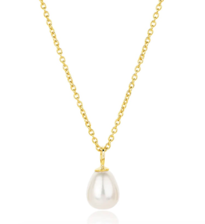 Claudia Bradby Favourite Pearl Drop Necklace, Gold Plated