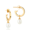 Claudia Bradby Biography Gold Pearl Hoop Earrings - Image 2
