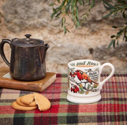 Emma Bridgewater Birds in The Hedgerow Rosehip and Robin 1/2 Pint Mug - Image 2