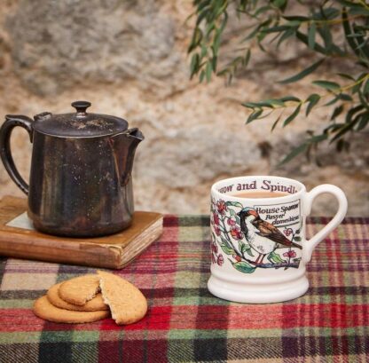 Emma Bridgewater Birds in The Hedgerow Spindle and House Sparrow 1/2 Pint Mug - Image 2