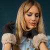 Powder Bettina Faux Suede Gloves - Slate/Pebble - Image 3