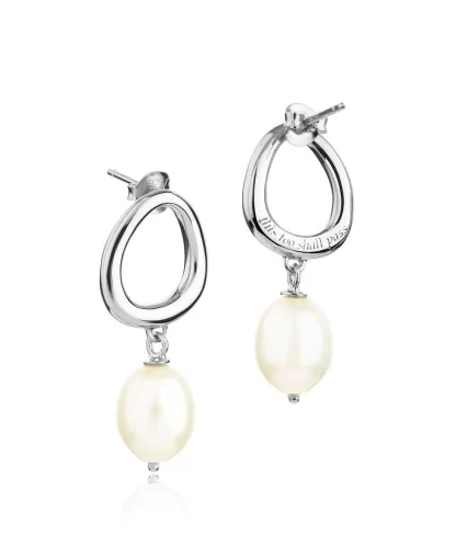 Claudia Bradby This Too Shall Pass Pendant Silver Pearl Drop Earrings - Image 3