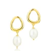 Claudia Bradby This Too Shall Pass Pendant Gold Pearl Drop Earrings - Image 2