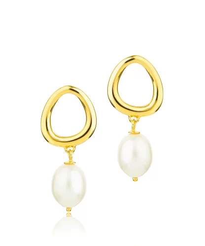 Claudia Bradby This Too Shall Pass Pendant Gold Pearl Drop Earrings - Image 2