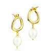 Claudia Bradby This Too Shall Pass Pendant Gold Pearl Drop Earrings - Image 3