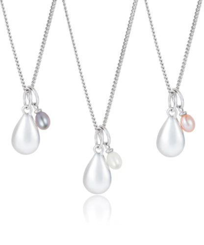 Claudia Bradby Mother and Child White Pearl Pendant Silver Necklace - Image 4
