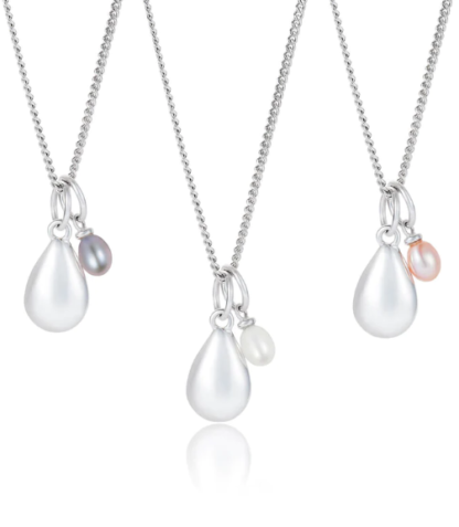 Claudia Bradby Mother and Child Pink Pearl Pendant Silver Necklace - Image 2