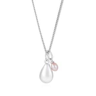 Claudia Bradby Mother and Child Pink Pearl Pendant Silver Necklace