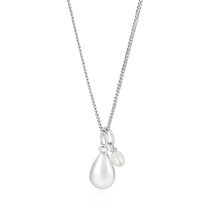 Claudia Bradby Mother and Child White Pearl Pendant Silver Necklace