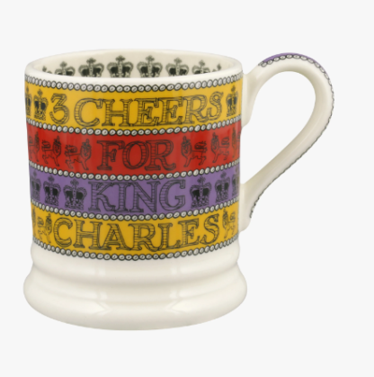 Emma Bridgewater 3 Cheers For King Charles III 1/2 Pint Mug