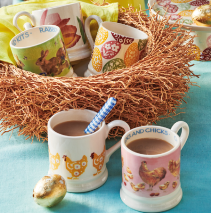 Emma Bridgewater Bright New Morning Rabbits and Kits 1/2 Pint Mug - Image 3