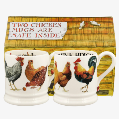 Emma Bridgewater Rise and Shine Set of 2 1/2 Pint Mugs Boxed
