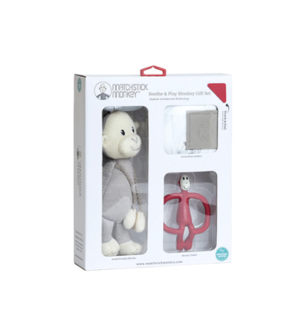 Matchstick Monkey Soothe & Play Monkey RED Gift Set