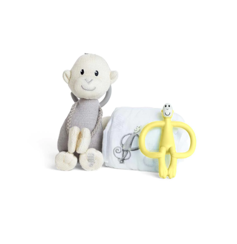 Matchstick Monkey Soothe & Play Monkey YELLOW Gift Set - Gifted Boston Spa