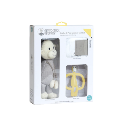 Matchstick Monkey Soothe & Play Monkey YELLOW Gift Set - Image 2