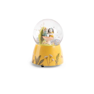 Moulin Roty "Trois Petite Lapin" Musical Snow Globe (678176)