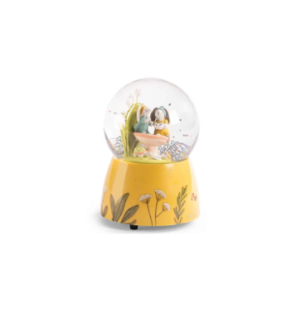 Moulin Roty "Trois Petite Lapin" Musical Snow Globe (678176)