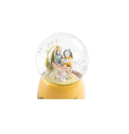 Moulin Roty "Trois Petite Lapin" Musical Snow Globe (678176) - Image 2