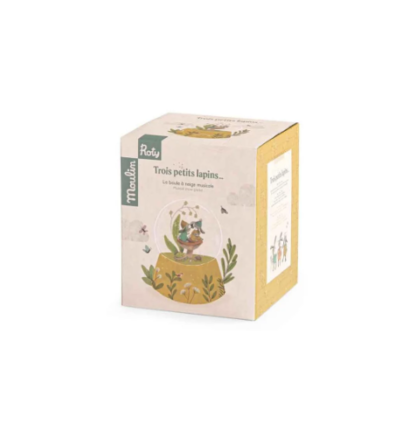Moulin Roty "Trois Petite Lapin" Musical Snow Globe (678176) - Image 3