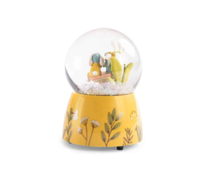 Moulin Roty "Trois Petite Lapin" Musical Snow Globe (678176) - Image 5