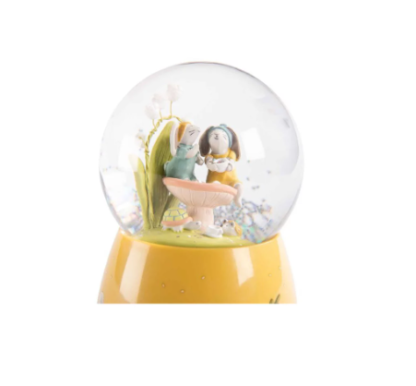 Moulin Roty "Trois Petite Lapin" Musical Snow Globe (678176) - Image 6