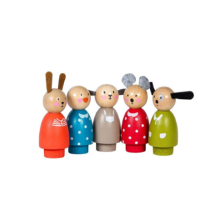 Moulin Roty Wooden Five Assorted Characters (632421)