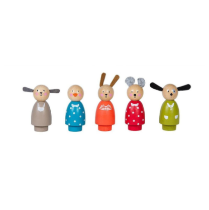 Moulin Roty Wooden Five Assorted Characters (632421) - Image 2