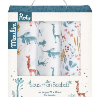 Moulin Roty Sous Mon Baobab Set of 3 Muslin Squares (669275)