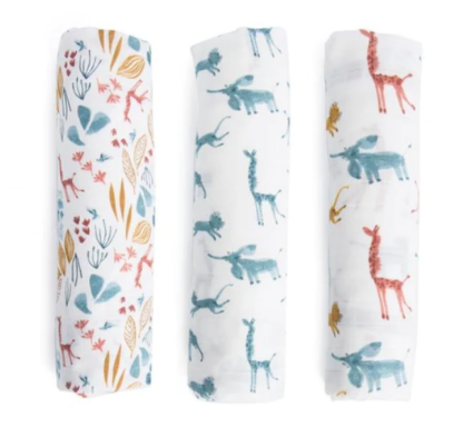 Moulin Roty Sous Mon Baobab Set of 3 Muslin Squares (669275) - Image 2