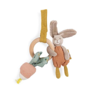 Moulin Roty Rabbit Wooden Ring Rattle Trois Petite Lapins (678009)