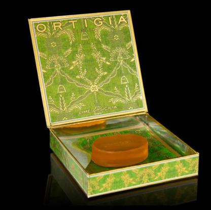 Ortigia Sicilian Lime Olive Oil Soap & Glass Plate Boxed - Image 2