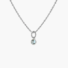 Tutti & Co Birthstone DECEMBER Blue Topaz Necklace Silver (NE626S)