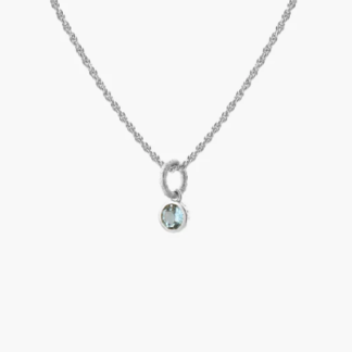 Tutti & Co Birthstone DECEMBER Blue Topaz Necklace Silver (NE626S)