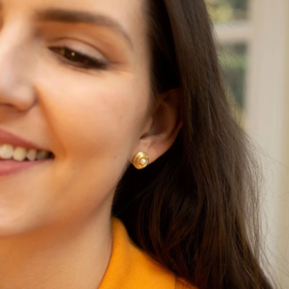 Claudia Bradby Love Knot Pearl Stud Earring Gold