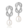 Claudia Bradby Large Love Knot Pearl Drop Earring Silver - Image 2