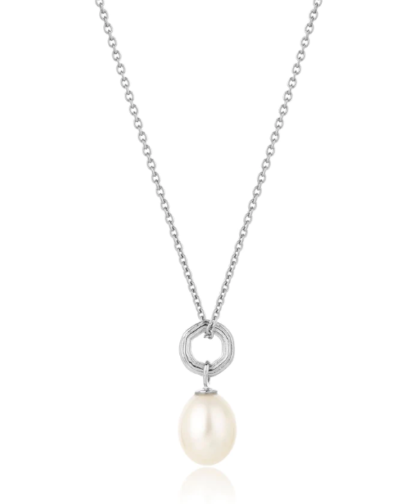 Claudia Bradby Unita Organic Pearl Pendant Necklace Silver - Image 2