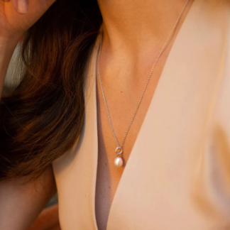 Claudia Bradby Unita Organic Pearl Pendant Necklace Silver