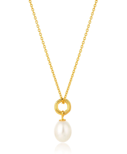 Claudia Bradby Unita Organic Pearl Pendant Necklace Gold - Image 2