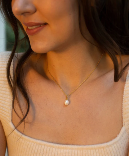 Claudia Bradby Unita Organic Pearl Pendant Necklace Gold