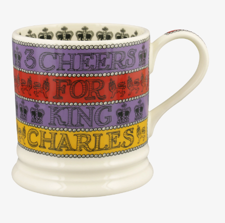 Emma Bridgewater 3 Cheers For King Charles III 1 Pint Mug