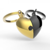 Metalmorphose - Two Piece Heart Love Puzzle Keyring - Image 3