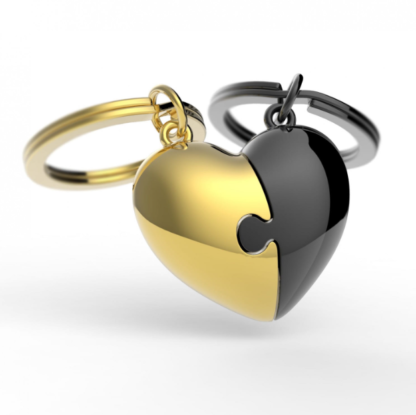 Metalmorphose - Two Piece Heart Love Puzzle Keyring - Image 3