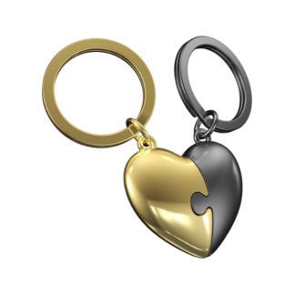 Metalmorphose - Two Piece Heart Love Puzzle Keyring