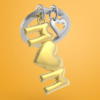 Metalmorphose - Gold Mum with Heart Keyring - Image 3